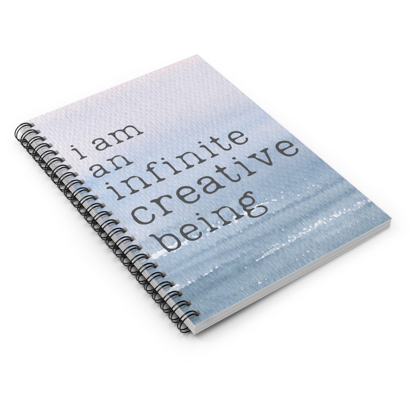 Soothing Blue Notebook with Inspirational Quote - I Am an Infinite Creative Being - Motivational Writing Journal for Artists and Dreamers Spiral Notebook - Ruled Line