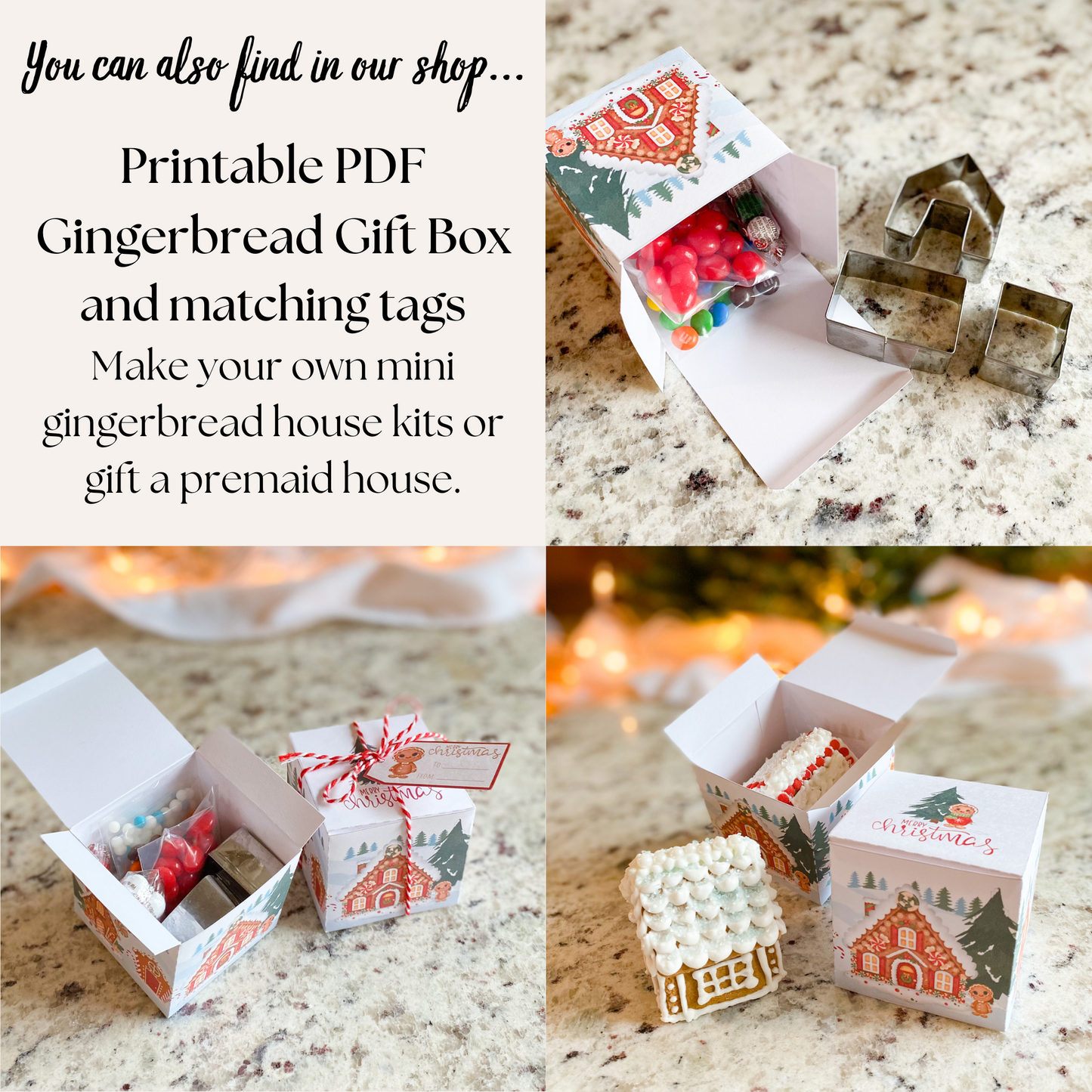 Mini Gingerbread House Cookie Cutters Set Holiday Baking Tools for Christmas Cookies, Fun Cookie Shapes, Kids' Baking Activities - 2 pack