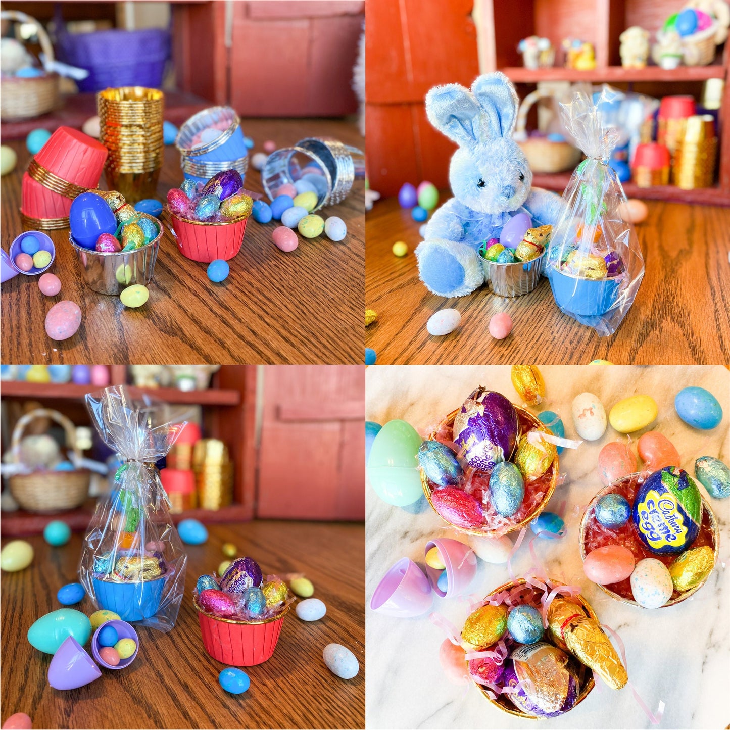 Blue, Silver, Red, Gold Foil Coated Paper Cupcake Liners For Kids Snack Cups, Single Serve samples, Graduation parties, Birthday parties, Holiday Party, and Mini Gift Basket, Easter Basket,