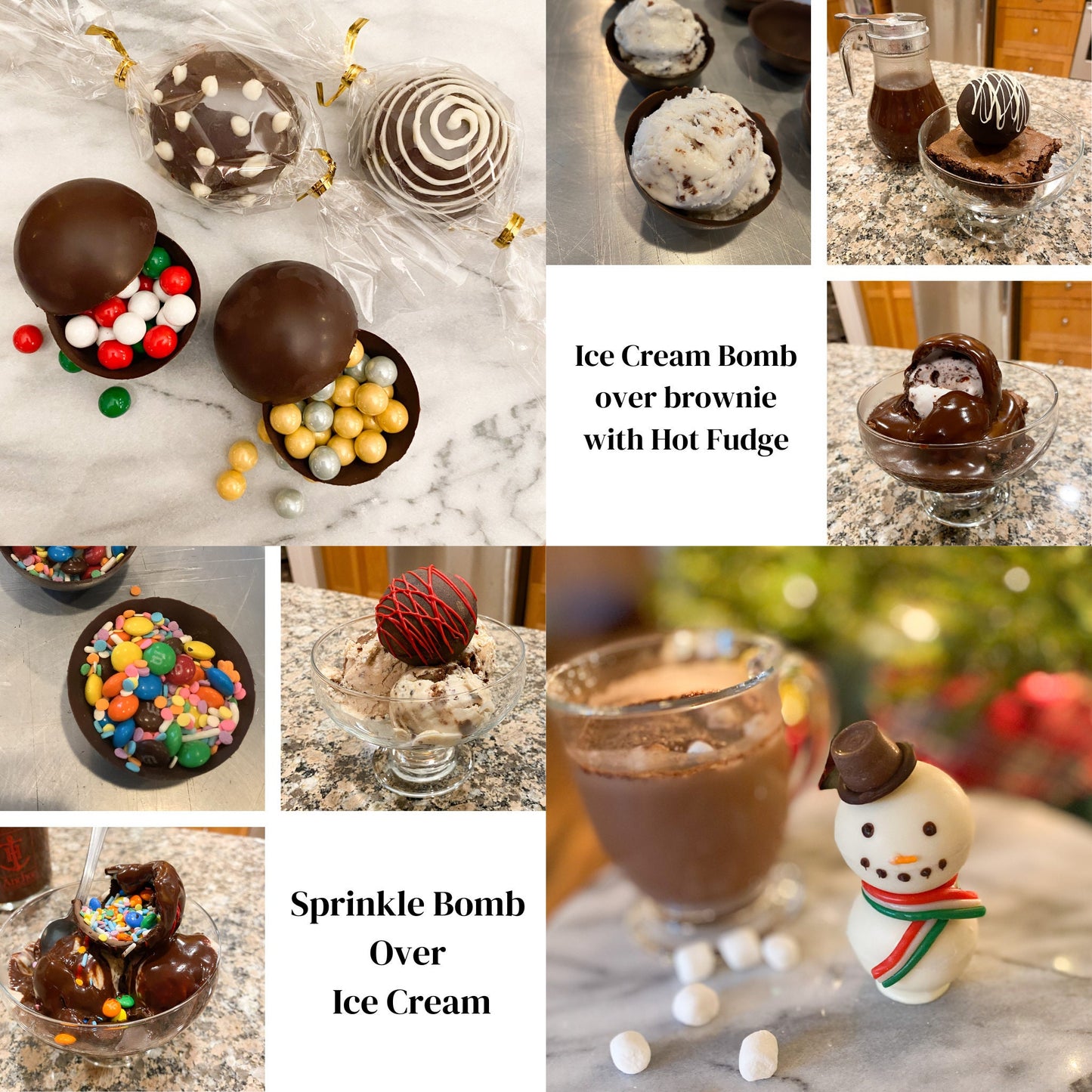 Hot Cocoa Bomb Silicone Molds  For Holiday Chocolate Candy Making, Cocoa, Mini Cake, Gelatin Desserts, and Festive Party Favors - 2 Pack